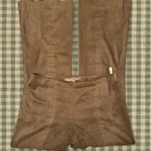 Next Tan Women's Flare Leg Suede Pants